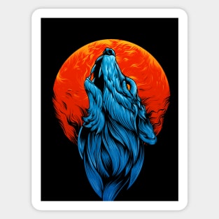 Blood Moon Wolf Sticker